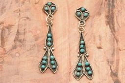 Zuni Indian Genuine Sleeping Beauty Turquoise Post Earrings